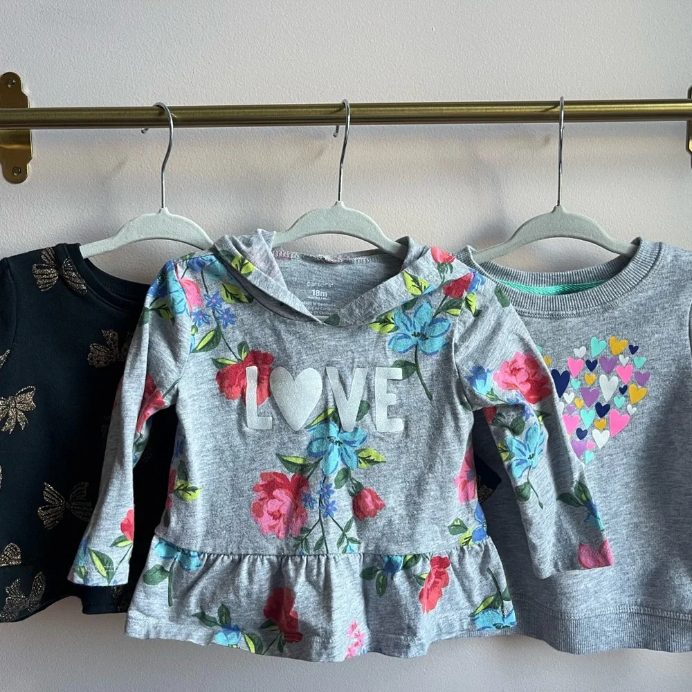 Set of 3 | Carter and Cat & Jack Sweatshirt Bundle | 18 months - Picture 2 of 12